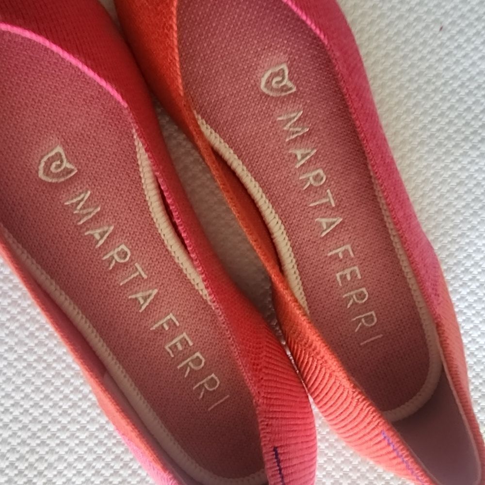 Rothy's Marta Ferri Women's Pink and Red Flats View 5